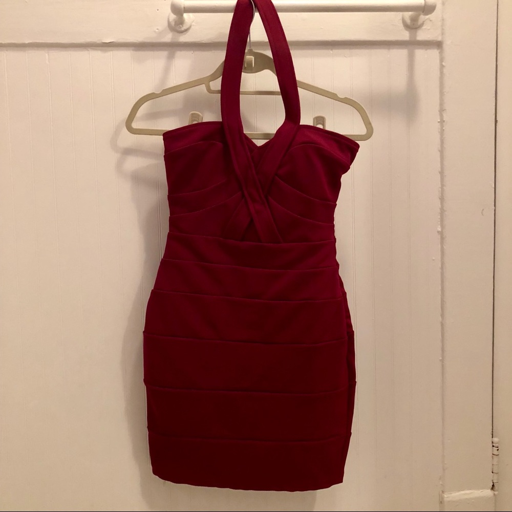 Bandage Halter Cocktail Dress